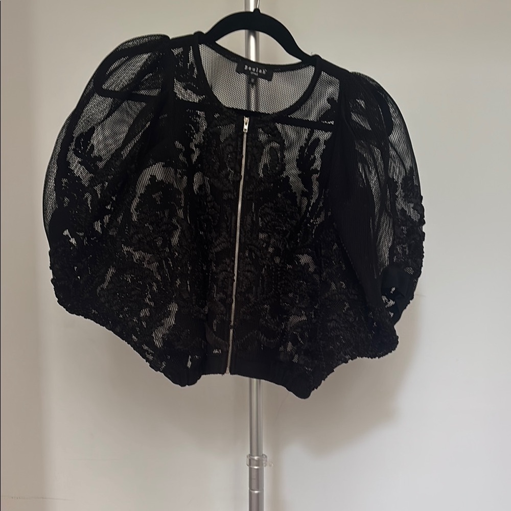 Beulah Sheer Black Floral Blouse